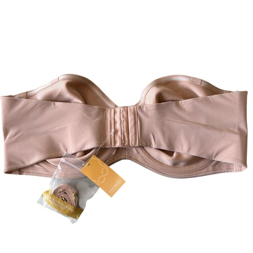 NWT Delimira Strapless Bra 42D Beige Silicone-Free Minimizer Bandeau Unlined - Picture 4 of 8