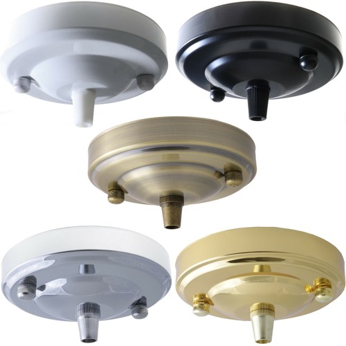 Vintage Deckenrosette in mattschwarzer Ausführung 106 mm Durchmesser mit Metallschnurgriff - Bild 4 von 4