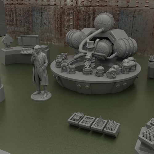 Cyber Sci-Fi Bar Droide Arbeit Landschaft Streugelände Requisite 3D Druck Dnd 28 32mm - Bild 5 von 6