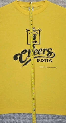 Vintage 1987 Cheers TV Show Tshirt Womens Sz LG Yellow Single Stitch Made In USA - Picture 3 of 18