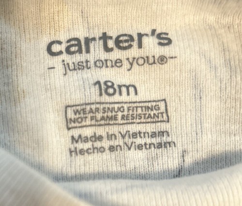 Carters 18 Month Truck Pajama Set Long Sleeve Pants Monster Snow Plow Winter - Foto 5 di 5