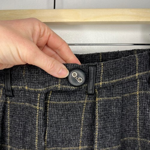 The Kooples Roomy Prince-Of-Wales Pants Women FR 38 US 6 Gray Wool Check Pleated - Picture 16 of 24