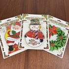 3 Vintage 80s Christmas Sun Catchers Hanging Decoration Santa Snowman Wreath NEW