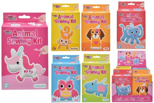 Children Animal Sewing Kit - Unicorn Monkey Dog Elephant Hippo Owl - Age 6+ - 第 1/7 張圖片