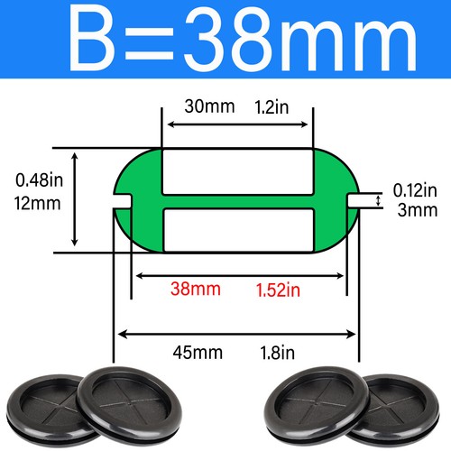 Double Side Blanking Grommets Rubber Closed Grommet - Blind Hole White Black - Picture 18 of 49