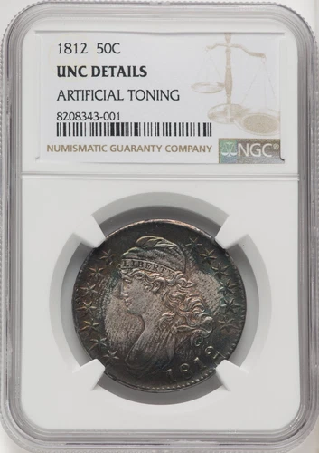 1812 - Capped Bust 50c - NGC UNC Details - STUNNING TONING LOOKS ORIGINAL! WOW!