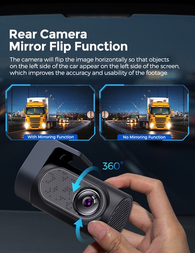 AZDOME 4K+1080P Dual Dash Cam GPS de Salpicadero Delantera y Trasera DVR Coche - Imagen 7 de 9