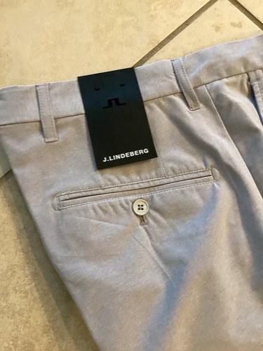 J. Lindeberg Ellott Micro Stretch Performance Pants 33/32 Light Grey Melange NWT - Picture 3 of 7