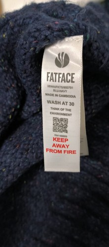 Fat Face Maglione Donna Lavorato a Maglia Blu Navy UK 8 Casual - Foto 8 di 8