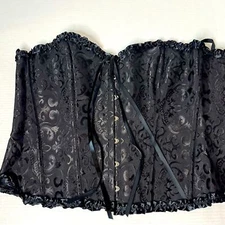 Vaslanda Punk Rock Faux Leather Buckle-up Corset Bustier Basque G-String 6XL NEW