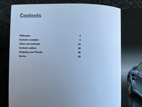 PORSCHE 911 997 EXCLUSIVE OPTIONS PRESTIGE PROSPEKT BUCH 2009 - 2011 USA EDITION - Bild 2 von 13