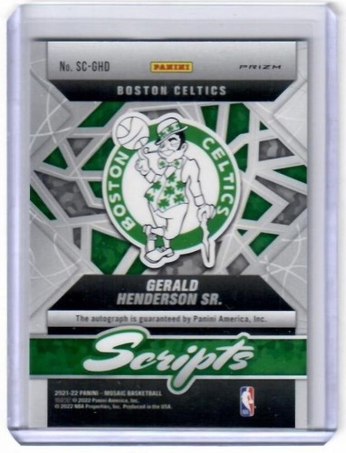 2021-22 Mosaik Gerald Henderson Sr. Scripts Prizm Autogrammkarte Boston Celtics - Bild 2 von 2