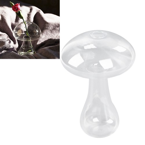 Transparent Large Size Mushroom-Shaped Glass Hydroponic Vase Cute - Picture 15 of 24