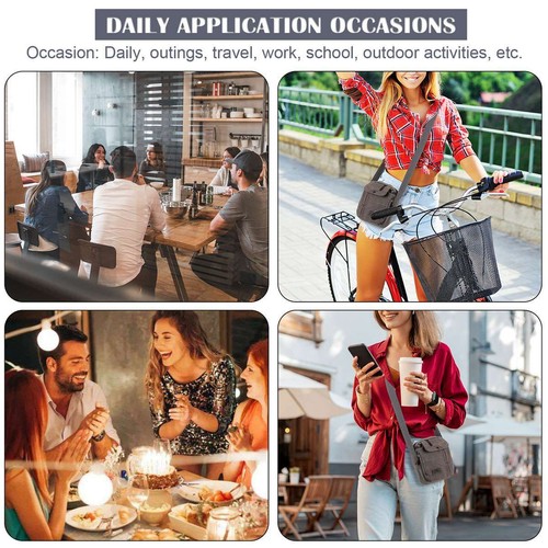 Womens Men Canvas Messenger Cross Body Ladies Handbag Shoulder Bag Large Purse - Picture 12 of 15