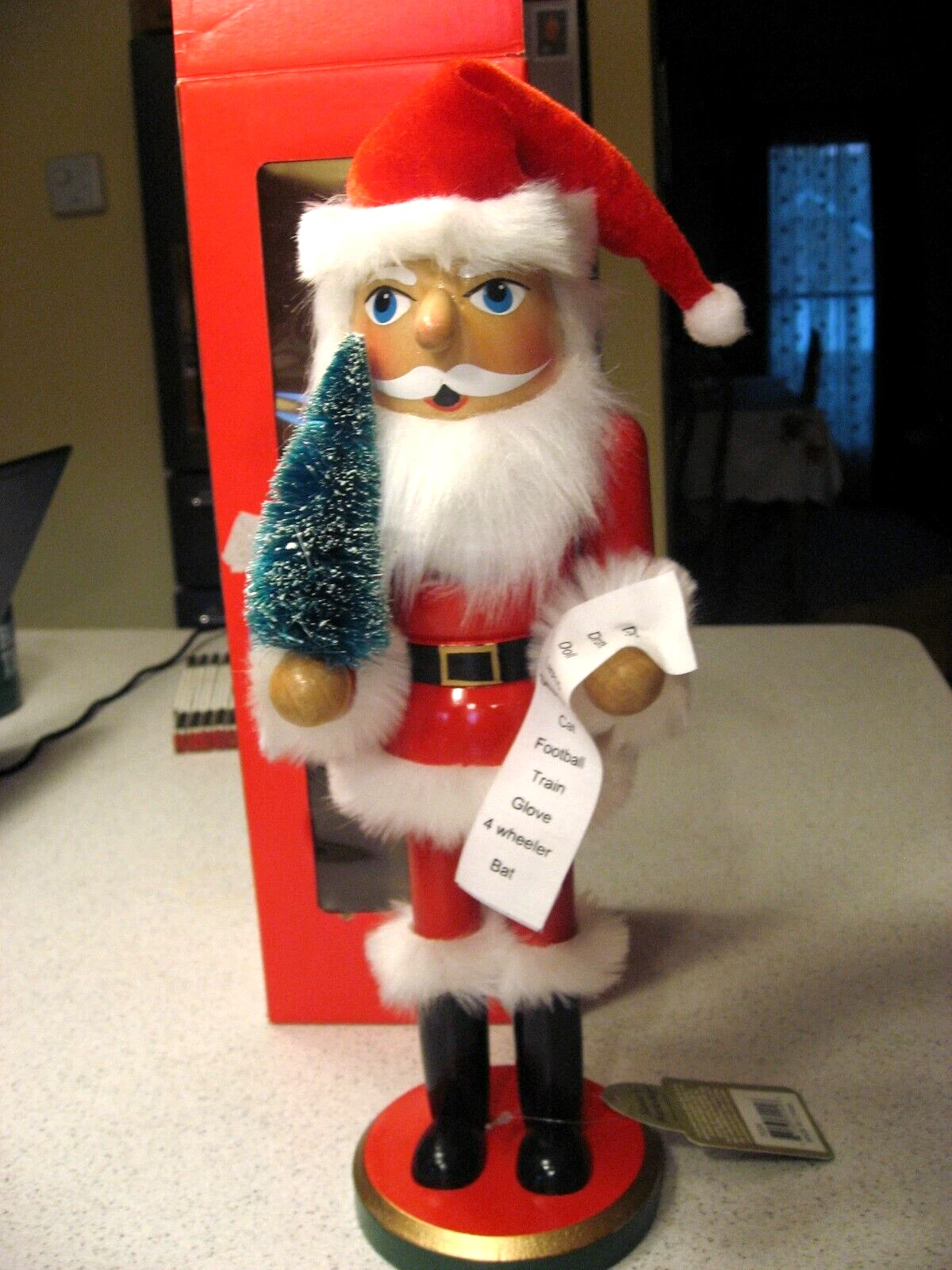 Santa's Workshop 14"T Wooden Santa with Naughty Nice List Decorative Nutcracker