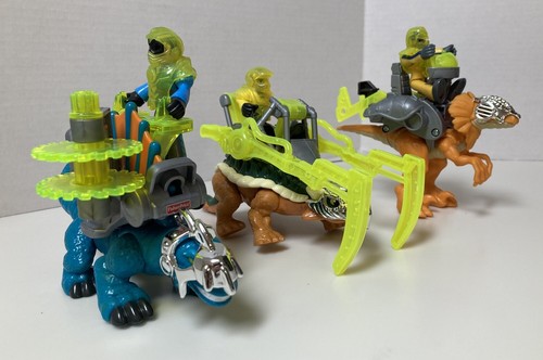 Imaginext Dino Riders Fisher-Price Raptor, Dimetrodon, Ankylosaurier + Zubehör - Bild 3 von 19