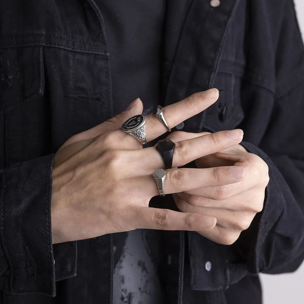 Letter Niche Design Vintage Ring Korean Style Ring Men Ring Set Fashion  Jewelry | Ebay