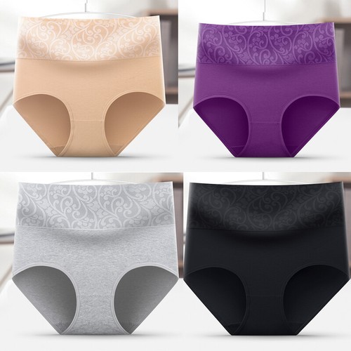 4 Pack Lot Sexy Womens Cotton Panties Brief Full Coverage Underwear Lingeries - Bild 16 von 17