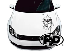 Universal Ripping Skull Truck or Car Hood Decal (Sk1223) 20"x39" In 9 Colors