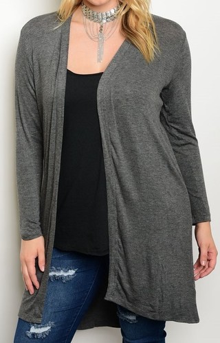 Long Sleeve Open Front Lightweight/Sweater Cardigan/Cover-Up Top Tunic L XL 2XL - Picture 4 of 4