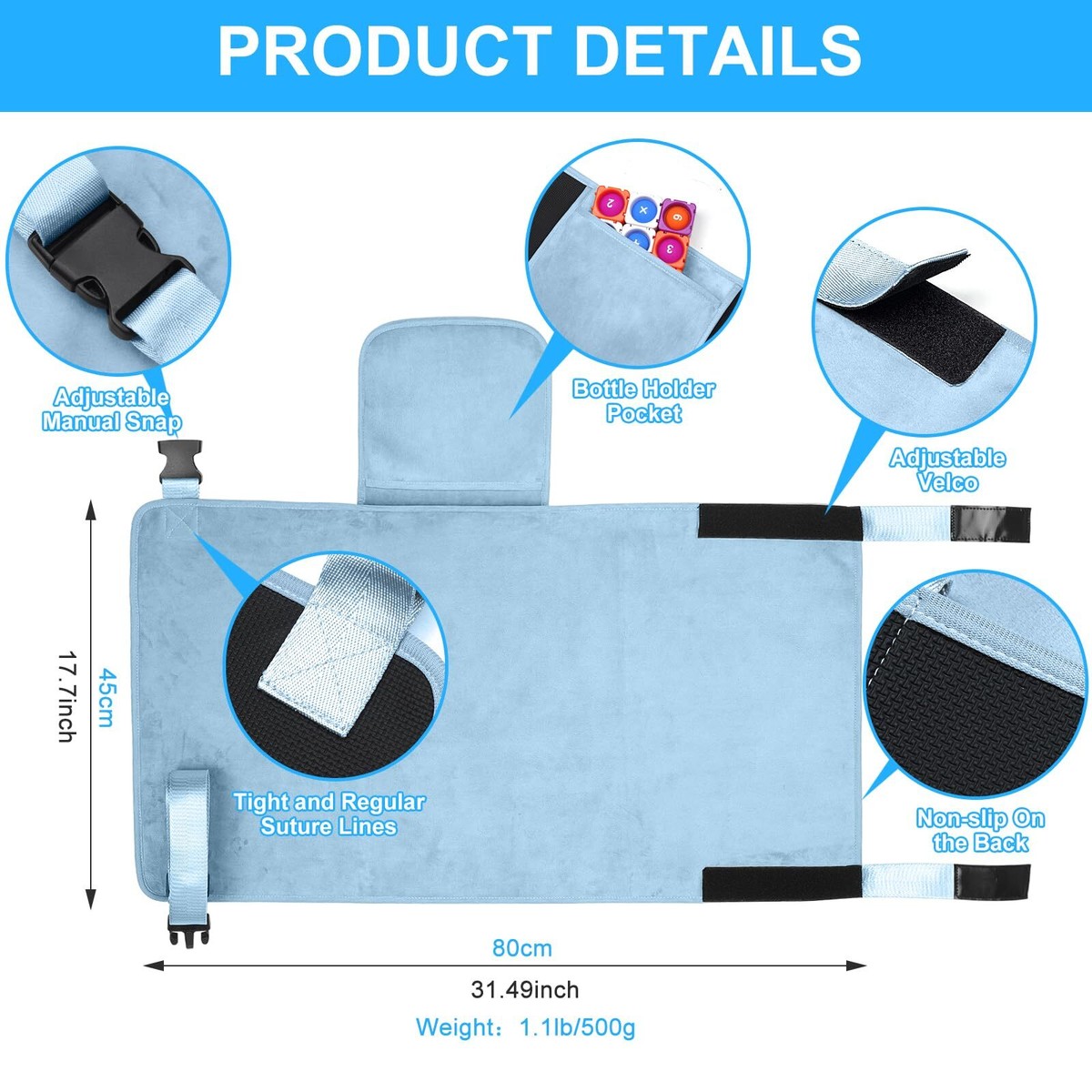 Toddler Airplane Travel Bed - Portable Seat Extender For Infants 1-12 Months