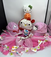 Hello Kitty Plush lot of 6 Sanrio Small Plush, Tutu, 2 Hats, Drawstring Bag  Fi