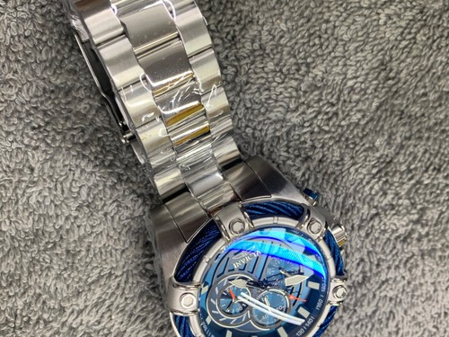 Invicta 25513 Men's 'Bolt' Blue Chronograph Stainless Steel Tritnite Nite Glow - Picture 5 of 12