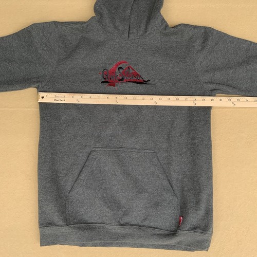 Quiksilver Sweatshirt Pullover Hoodie Fleece Logo Beach Gray Boys Youth LARGE - Picture 7 of 15
