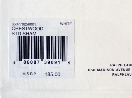 Ralph Lauren Crestwood Standard Pillow Sham Georgica White Lace NIP $185 Cotton - Picture 4 of 4