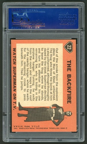Tarjeta Topps Superman 1966 #22 The Backfire PSA 6 - Imagen 2 de 4