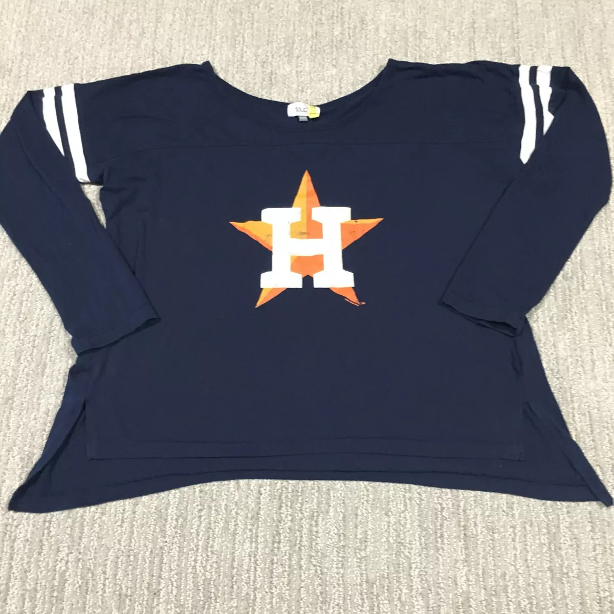 Houston Astros Shirt Womens XL Blue Extra Large Baseball MLB Logo