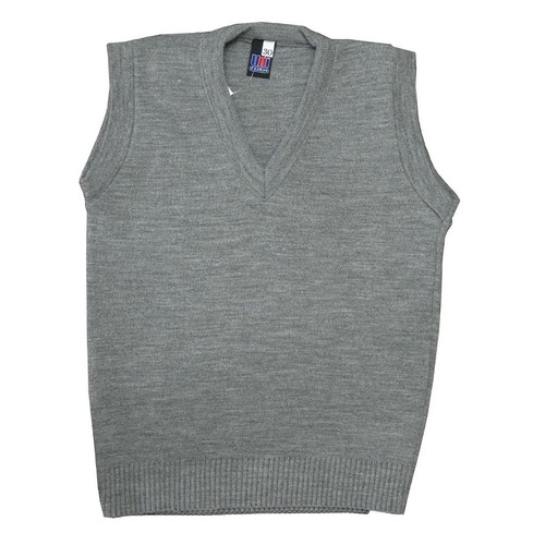 School Knitted V Neck Sleeveless Tank Top Jumper - Picture 3 of 13