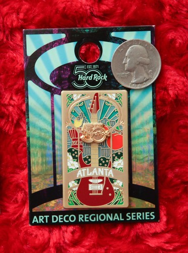 Hard Rock Cafe Pin Atlanta ART DECO 50th anniversary guitar 3d - Picture 2 of 4