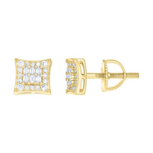 925 Plata de Ley Baguette Moissanita Unisex Cuadrado Cometa Dormilonas 0.46CT - Imagen 3 de 3