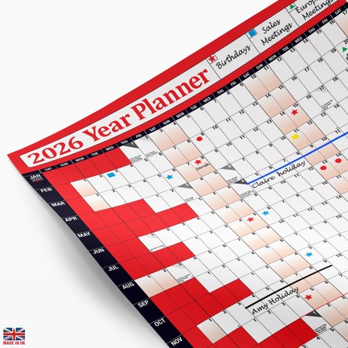 2026 Planificador de Pared Calendario Gráfico de Pared Calendario Vacaciones ✔LA GAMA MÁS AMPLIA EN EBAY - Imagen 28 de 144