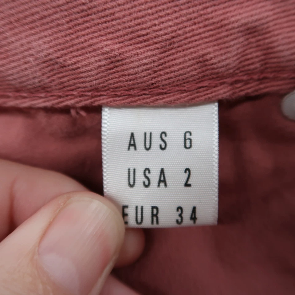 Pantalones Cortos de Algodón para Mujer 2 Rosa El Deshilachado Tiro Medio Corte Dobladillo Crudo Entrepierna de 2 Pulgadas Foto 3 de 4