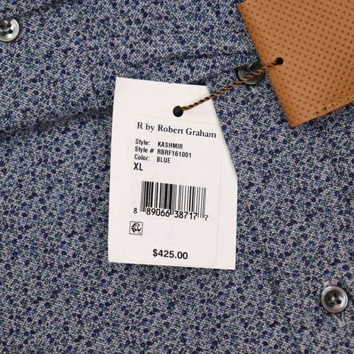 Nueva con etiquetas R por Robert Graham Camisa Para Hombre Azul Cachemira Floral Parche en el Codo con Botones L - Imagen 4 de 6