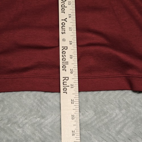 Untuckit Damaschino Long Sleeve Polo Shirt Men's Medium Red Pullover - Imagen 6 de 6