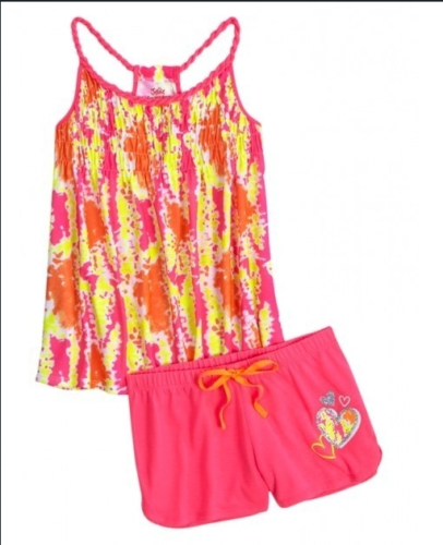 NWT - Justice Girls 2PC Pajamas Shorts Tank Top Sleep Set - Size 6/7, 8, 12 - Picture 5 of 7