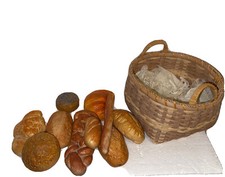 Realistic Display of Faux loaves of Breads In A Basket- 10 Pieces