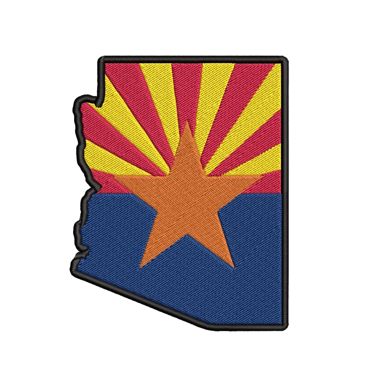 Arizona State Flag Blue Yellow Red Patch Embroidered Iron-on Badge DIY  Applique