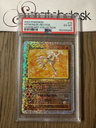 PSA 6 - Pokemon Hitmonlee 13/110 Reverse - LEGENDARY COLLECTION - Holo Fireworks