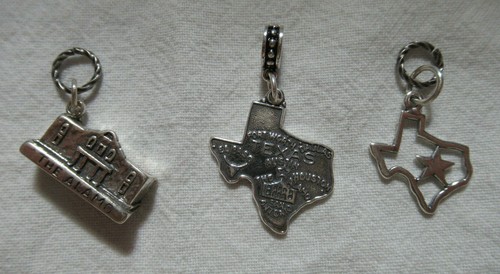 ELEMENT OF CHARM 925 SILVER ALAMO, SOLID OR SILHOUETTE TEXAS W/STAR EUROPE CHARM - Bild 1 von 8