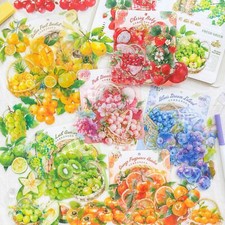 10Pcs Fruits Transparent Stickers Large Size Journal Planner Scrapbook Supplies