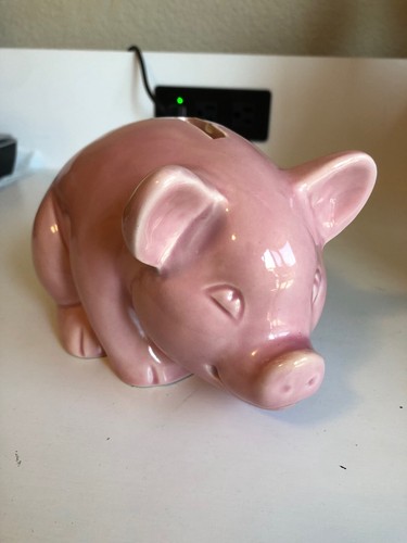Jie Gantofta Sweden Ceramic Pink Elephant Piggy Bank Vintage - Picture 2 of 6