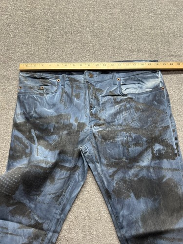 VTG 90s Solo Semore Black Blue Skinny Jeans Men’s Size 36x32 - Picture 5 of 11