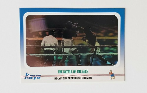 💥1991 Kayo Boxing Card #100 Evander Holyfield VS George Foreman TVKO Hologram
