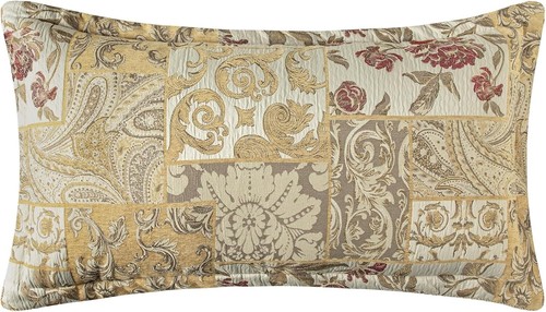 Luxury Designer KING Jacquard Comforter Set, 9-Pc Patchwork Comforter Gold - Picture 6 of 7