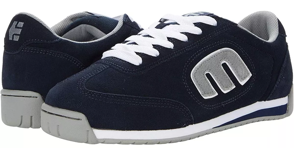 Etnies Mens Skate Trainers Shoes Etnies Lo Cut 2 Navy Grey White Suede New Boots