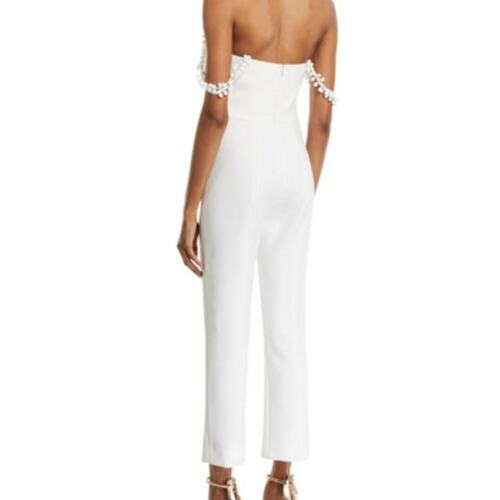 CUSHNIE Womens Size 4 White Yasmin Jumpsuit NWT Draped Sleeveless Ankle Length - Picture 5 of 16